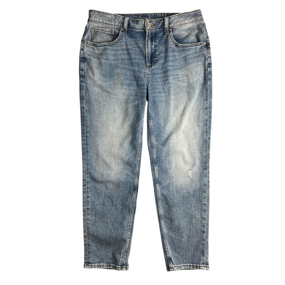 Chico's Boyfriend Ankle Jeans  Size 8r (1) Light Wash Stretch Denim  Boho Casual - Picture 1 of 13